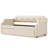 Upholstered Daybed With Trundle, Beige Linen, Twin For ' Bedroom Furniture Extendable Living Room-146598933