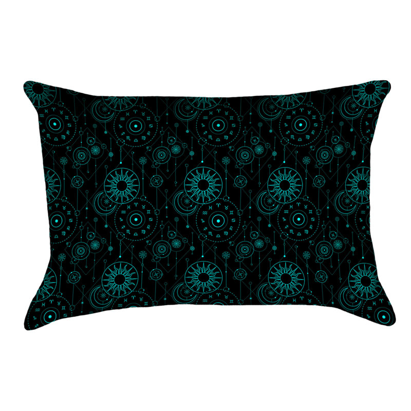 Housse de coussin Katelyn Elizabeth, Simili suède, Noir / Bleu