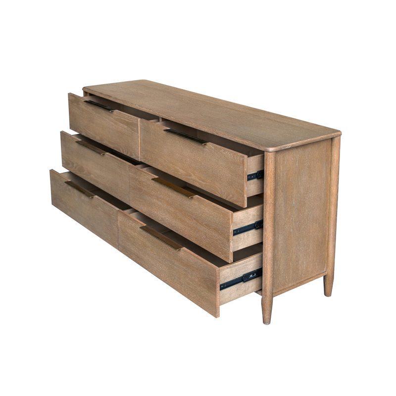 Lylie 6-Drawer Oak Dresser, Sand