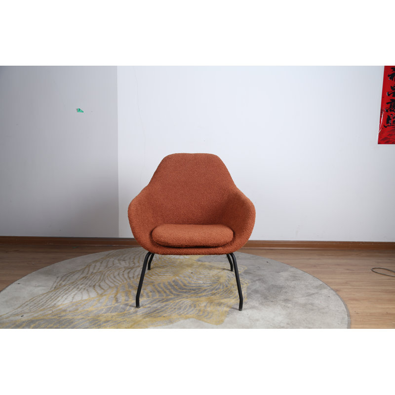 Upholstered Armchair, Rust