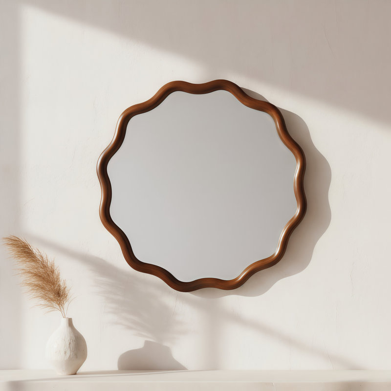 Miroir rond, Rond, Noyer