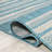 Raygoza Wavy Stripe Modern Aqua/Cream Indoor/Outdoor Rug-69806849