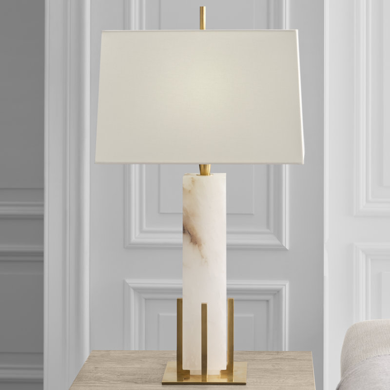 Thomas O'Brien Gironde Large Table Lamp, Alabaster/Antique Brass
