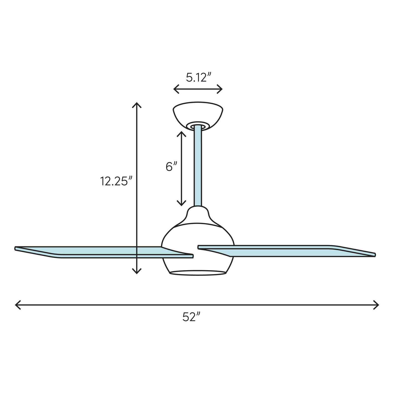Contractor 52" Ceiling Fan, Flat White