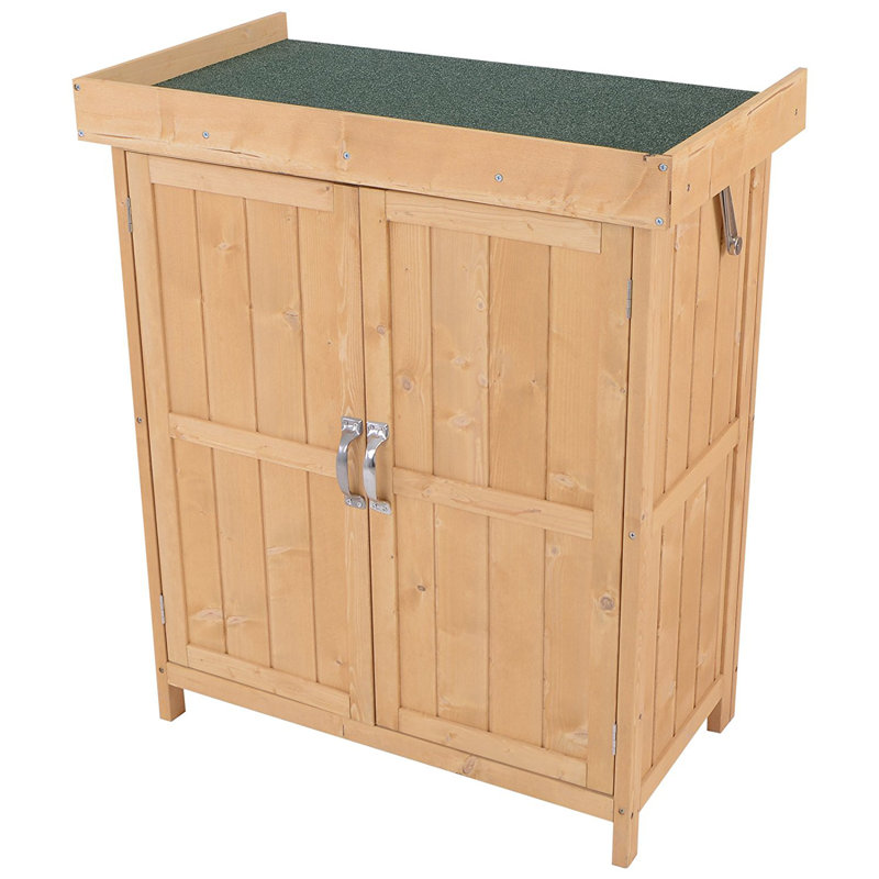 2 ft. W x 1 ft. D Solid Wood Tool Shed, Brown