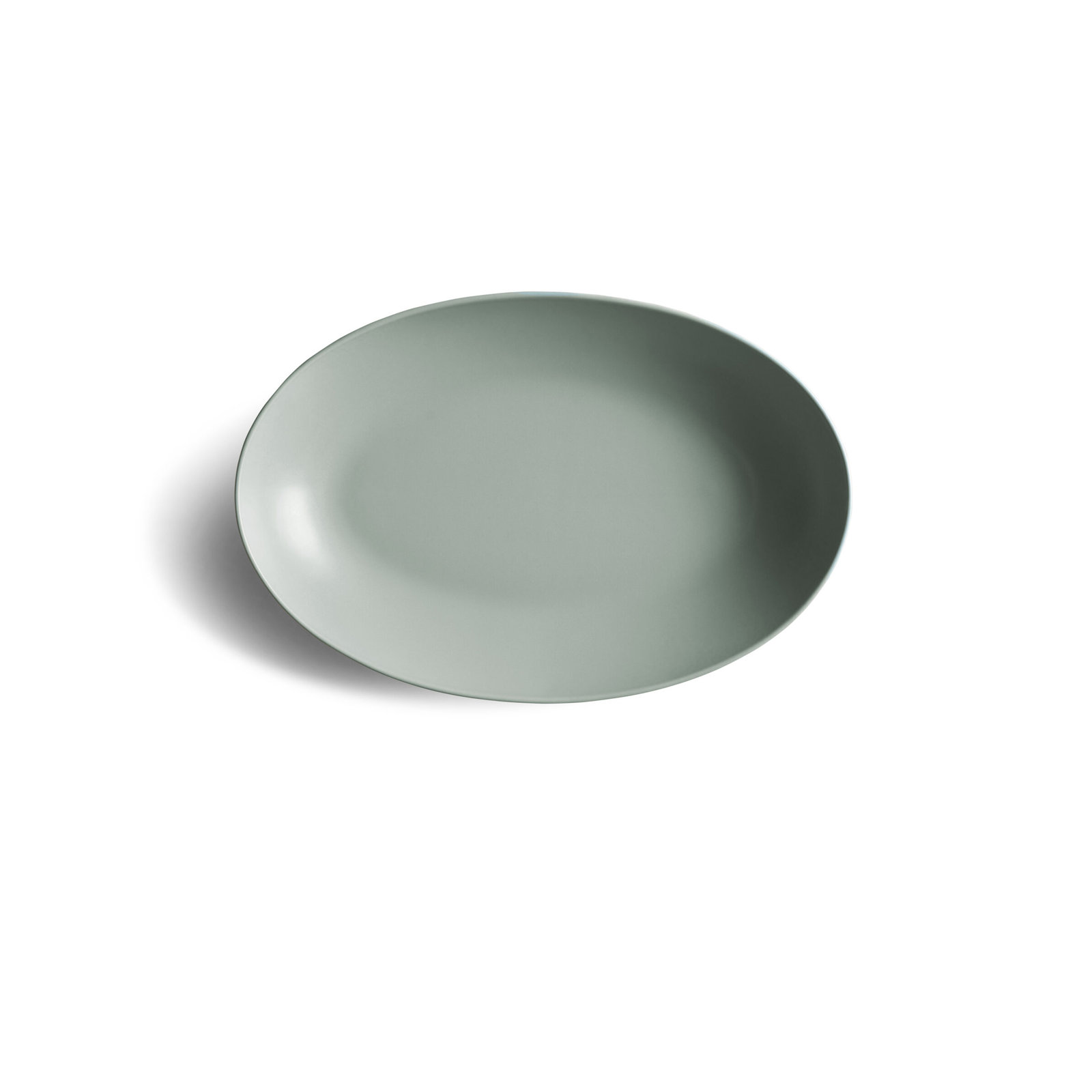 Year & Day Ceramic Low Oval Serving Bowl, Green