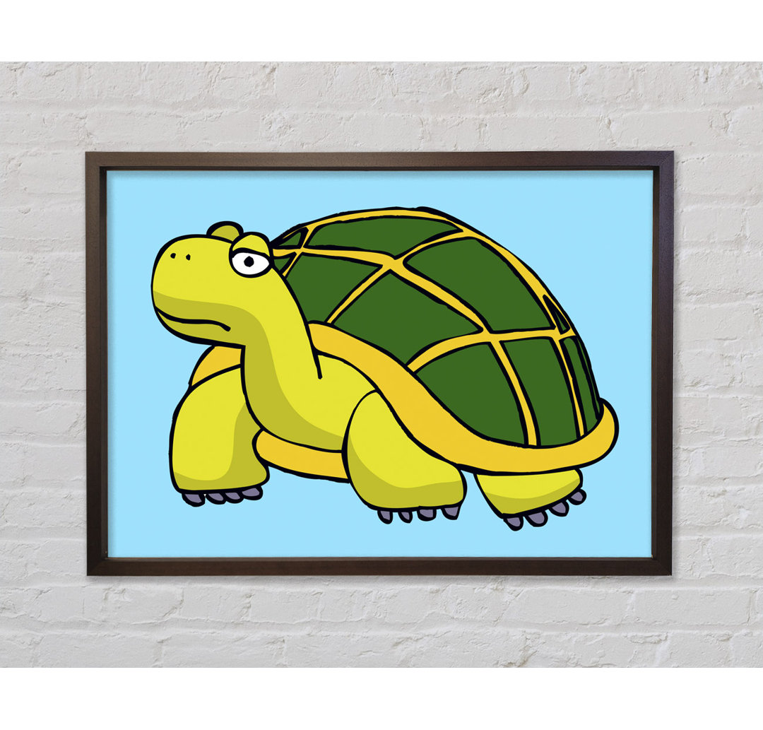 Big Turtle Baby Blue - Einzelner Bilderrahmen Kunstdrucke auf Leinwand