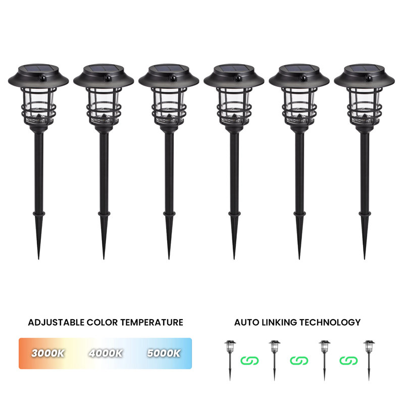 6-pack Linkable Pathway Light - Black, Bronze