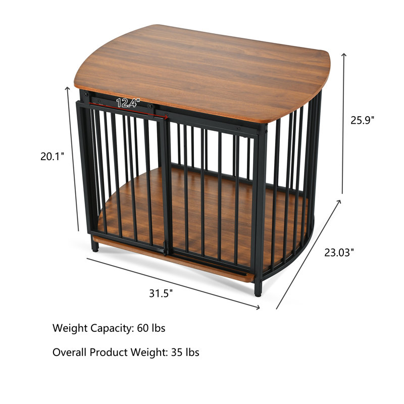 Cage pour chien avec portes doubles, Brun