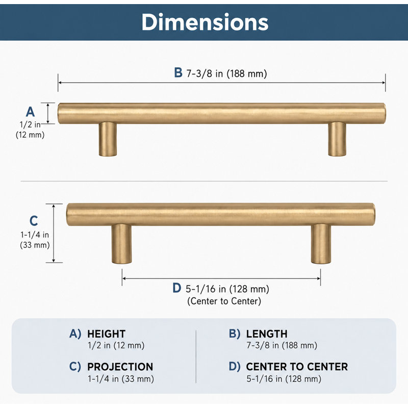 (10-Pack) – Champagne Bronze Cabinet Handles