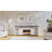 Yosel 85 inch Electric Fireplace TV Stand, for TVs up to 95 inches, White and Whiskey Finish