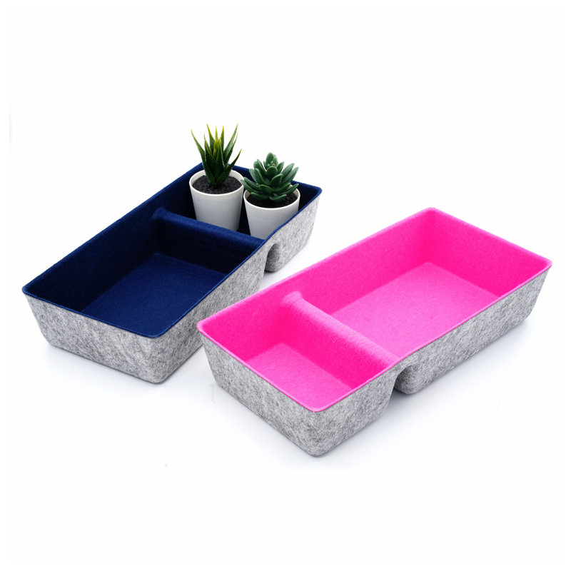 Anadi 3.1'' H x 6.1'' W x 12.6'' D Organizer Set, Navy + hot pink
