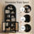 Arched Rattan Bookshelf with Storage Cabinet-1062279371