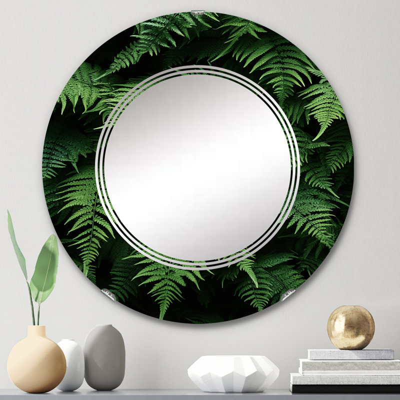 Bafra - Miroir mural moderne rond, 24 po x 24 po