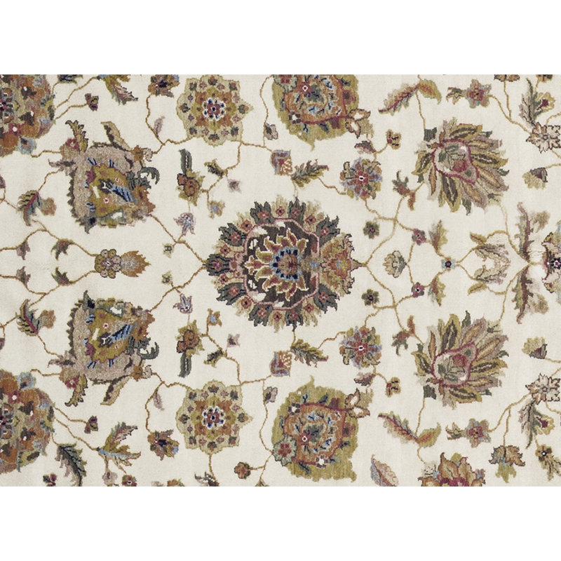 Tapis crème et crème noué à la main de haute qualité