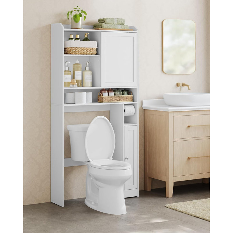 Tablette de rangement au-dessus de la toilette, Blanc