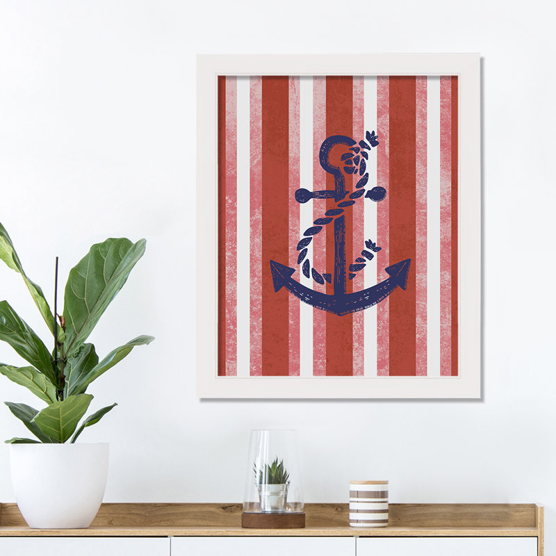 Red Stripes and Anchor - cadre photo, impression