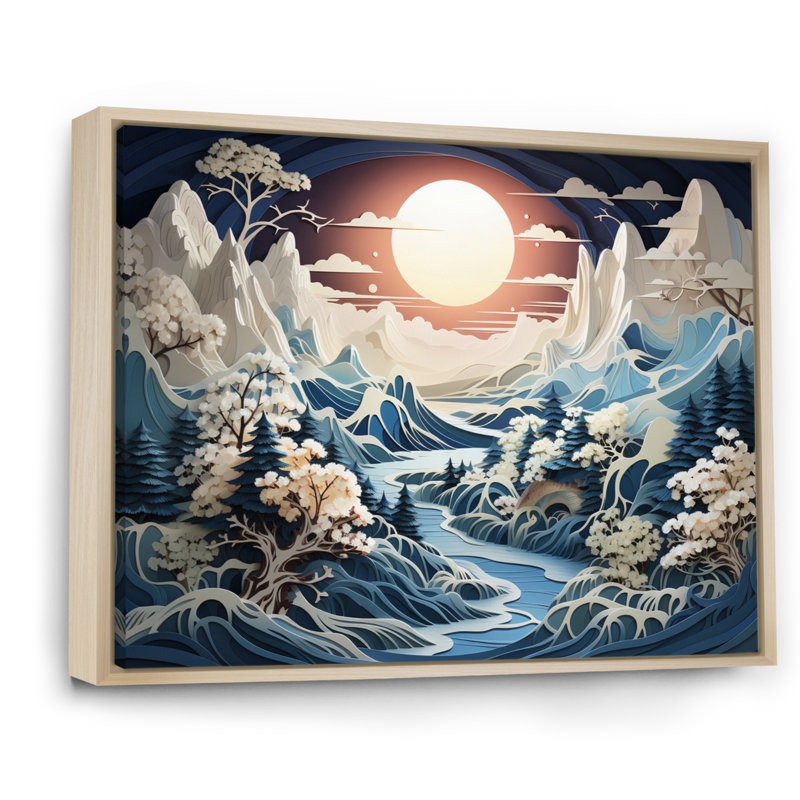 Berga Glacier Arctic Whispers II - impression, H 16 po x l 32 po x P 1 po, Cadre naturel flottant