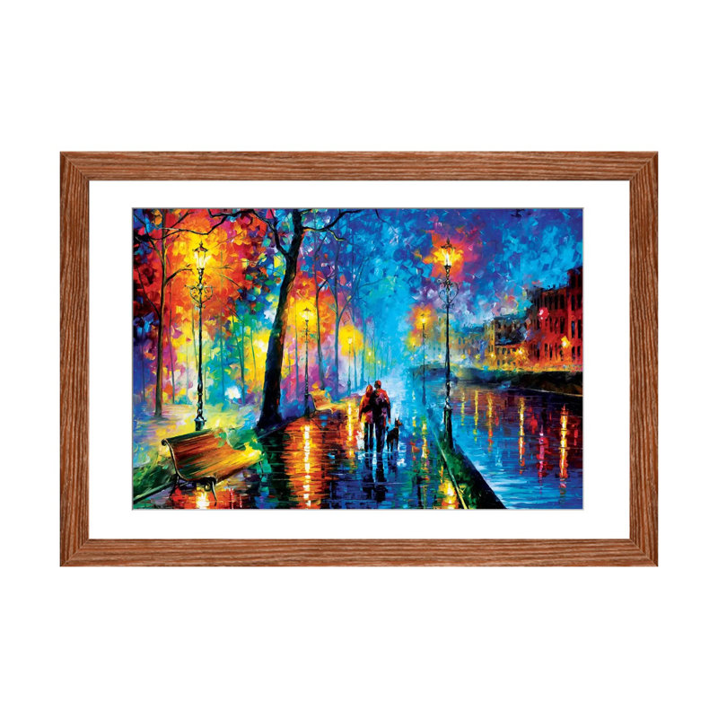 « melody of the night »-reproduction d’art sur toile tendue, H 32 po x l 48 po, Toile avec cadre flottant, Classic Wood