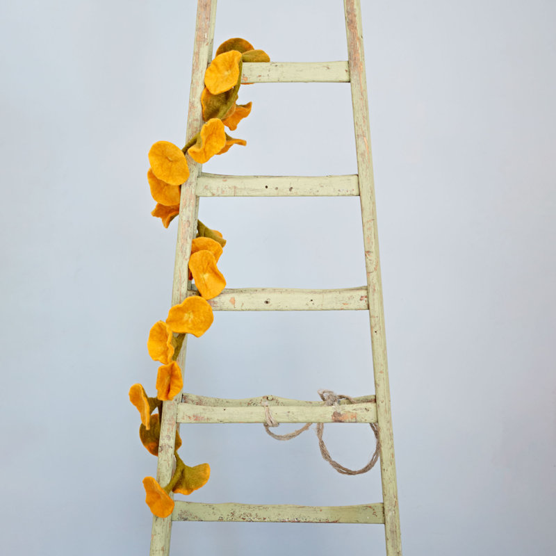Felt Flower Garland, Mustard