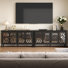 63" Carved Buffet Cabinet With Mirrored Door Set Of 2