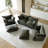 6 - Piece Upholstered Modular Gray Chenille Sectional Sofa Set – Plush Cloud Cushion Lounge Furniture, Customizable Layout for Cozy Living Rooms-1450613494