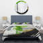 Ensemble de housse de couette en microfibre / polyester vert et noir-968422306