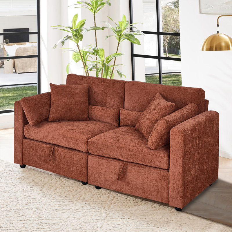 Canapé modulaire 112,2 po 2 places, Orange
