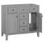 Meuble-lavabo 36 po sans lavabo, base d'armoire seulement, deux armoires et cinq tiroirs, structure en bois massif-1256062526