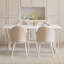 Table de salle à manger blanche en pierre rectangulaire avec fer pour la salle à manger / cuisine-1069170228