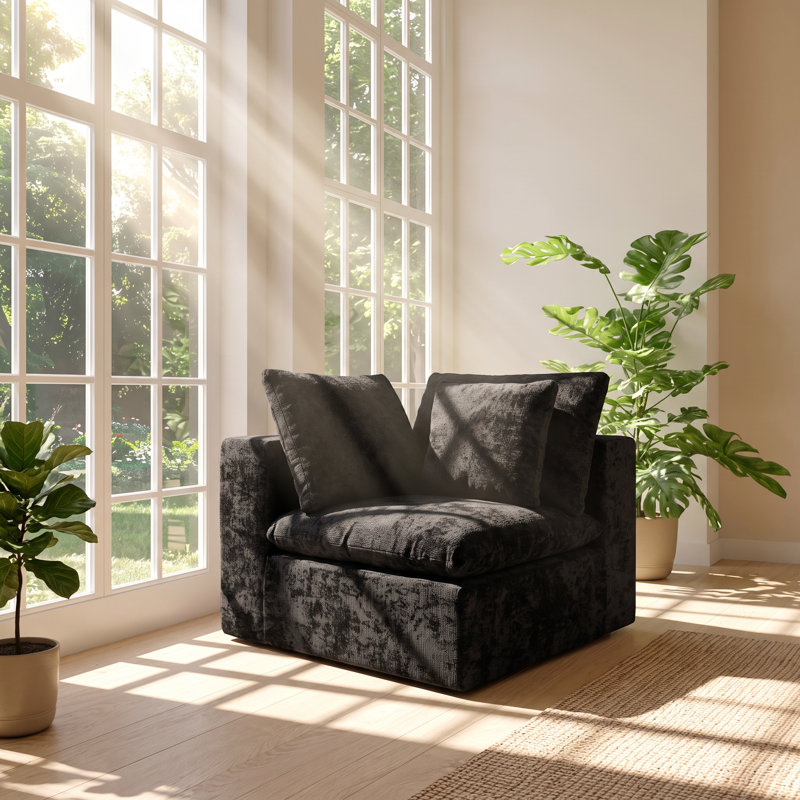 Canapé modulaire simple en mousse de velours côtelé l 39,4 po x P 39,4 po Auden