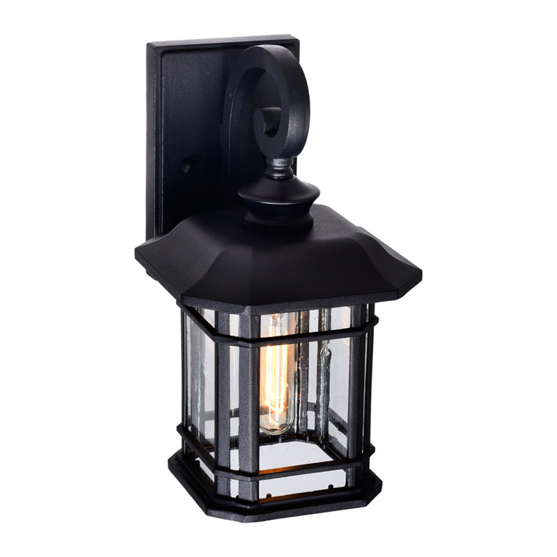 Rigdon 13'' Tall Prairie-Style Outdoor 1-Light Wall Lantern for Porch, Patio, and Walkway, 13" H x 7" W x 8" D