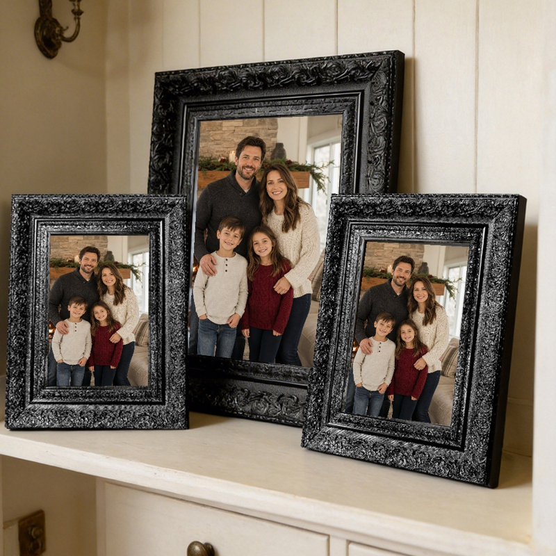 Black 1PC 5" x 7" Statement Picture Frame with Wall or Table Placement
