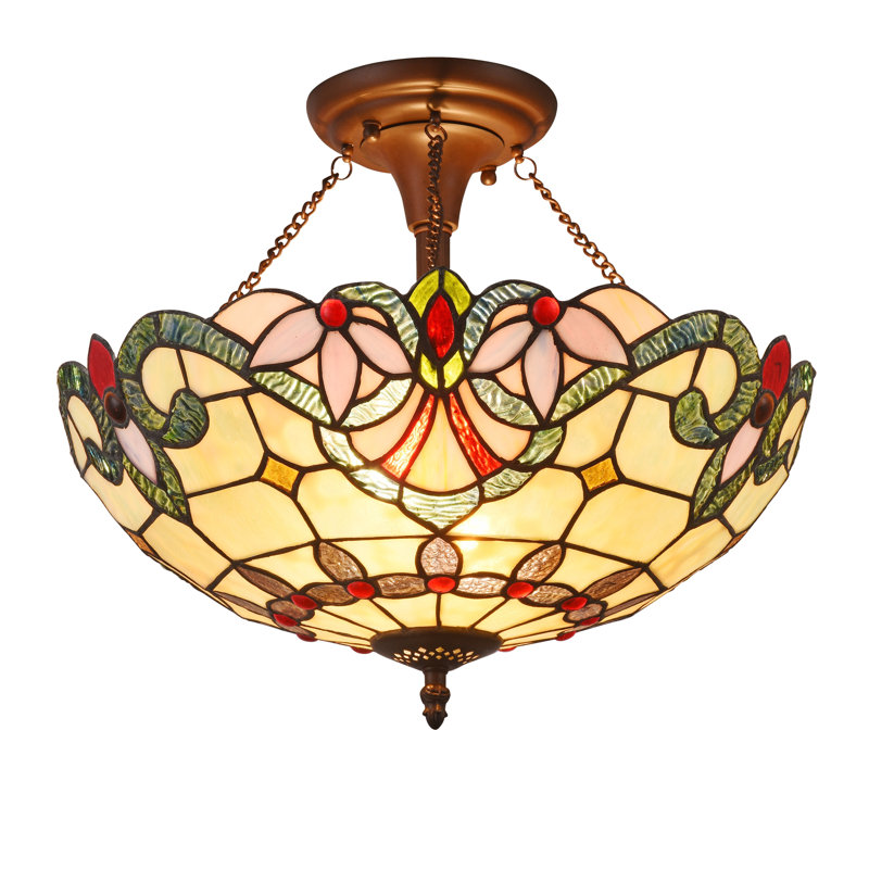 Queanbeyan Glass Semi Flush Mount