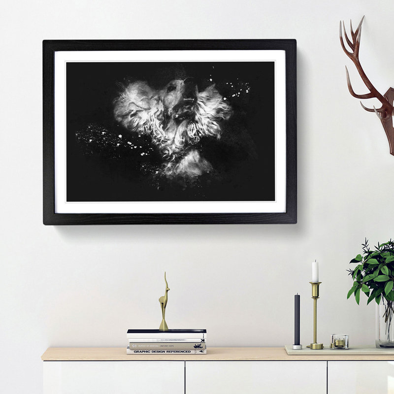 Cocker Spaniel - Framed Print, 33cm H x 45cm W x 2cm D, Black Framed