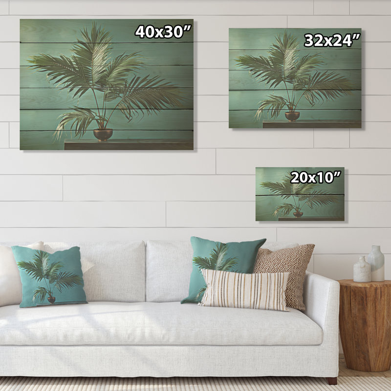Support de palmier solitaire Tranquility - palmiers et palmiers, art sur bois de pin naturel, H 10 po x l 20 po