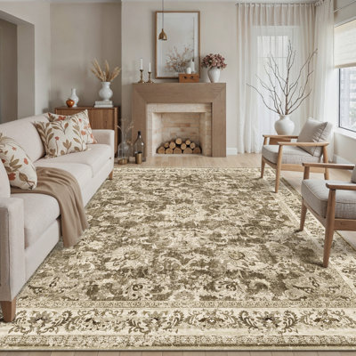 Tapis perse Aurelia avec lavable à la machine et antidérapant