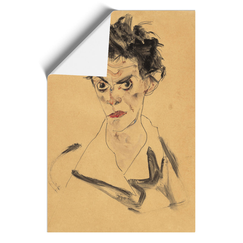 Self Portrait by Egon Schiele - Frameless Print, 59cm H x 42cm W x 0.1cm D