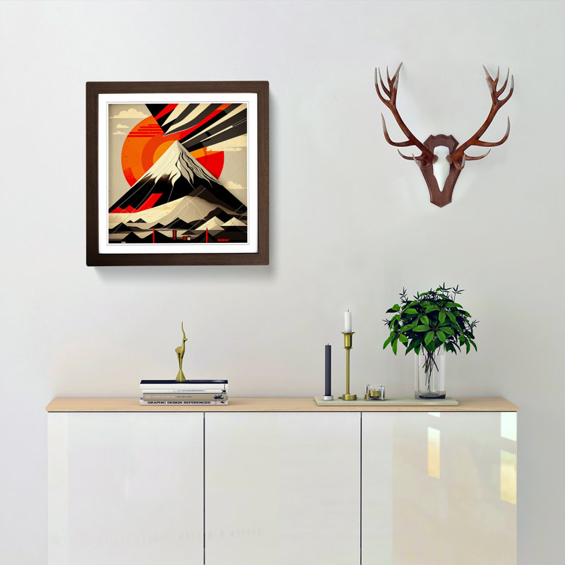 Mount Fuji Constructivism - Framed Print, Walnut