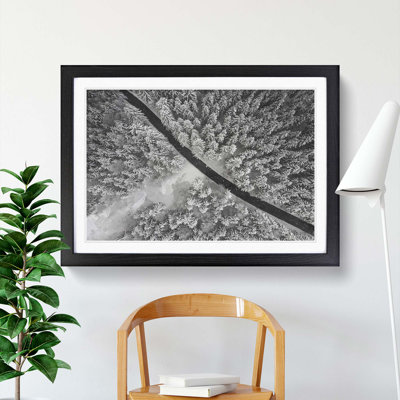 Road Through the Winter Forest - Picture Frame Graphic Art Print