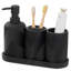Ensemble d'accessoires de salle de bain, comptoir d'organisation de salle de bain, distributeur de savon et porte-brosse à dents, rince-bouche, ensemble de plateau, plateau de meuble-lavabo pour salle de bain, décor moderne 4 pièces (noir mat)