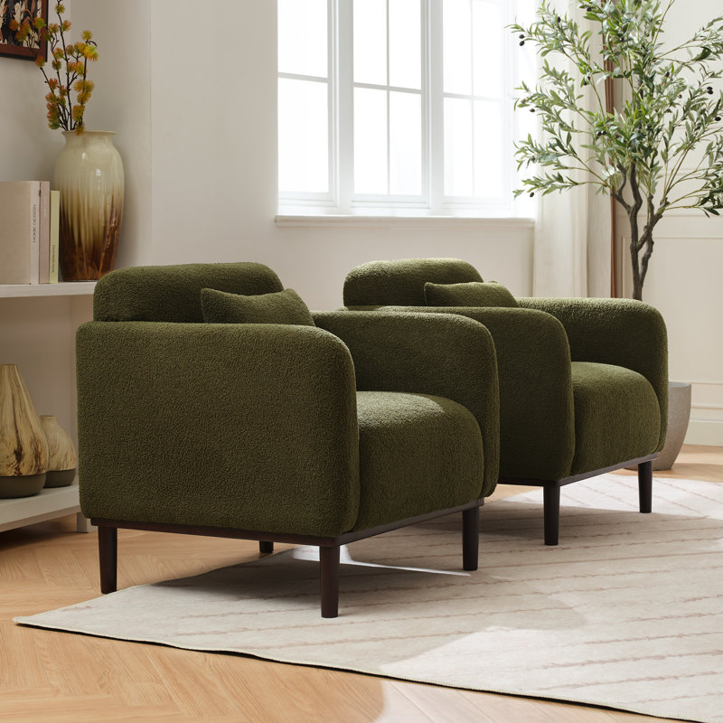 Fauteuil large 32,5 po Gizzelle, Mélange de polyester ivoire