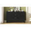 Cabinet d'entrée avec design Wave - 3 tablettes réglables, 3 tiroirs et portes à fermeture douce, console de rangement avec poignées en métal, convient pour le bureau, le couloir et le salon-1270594729