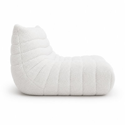 Chaise longue rembourrée en mousse Sherpa de 32,7 po de large avec capitonnage