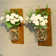 2-Pack Rustic Wall Sconces with Mason Jars, Led Fairy Lights, Remote Control