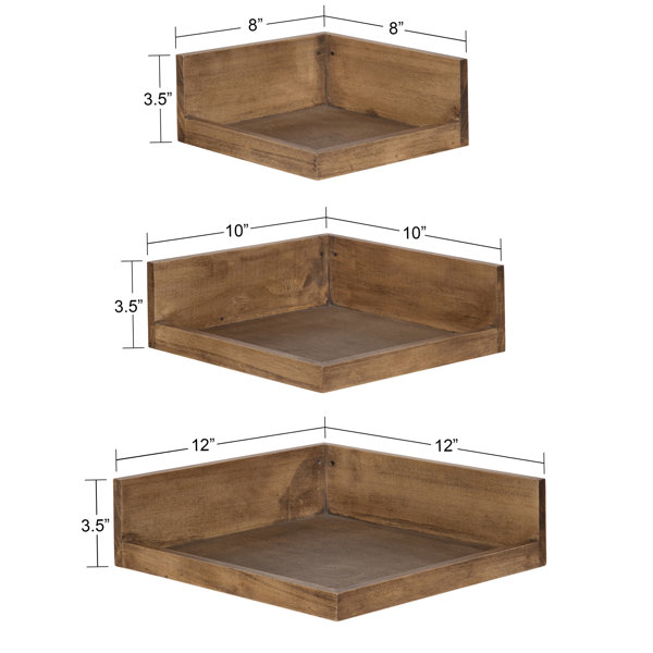 Vincenzo 3 Piece Wall Shelf Three Posts