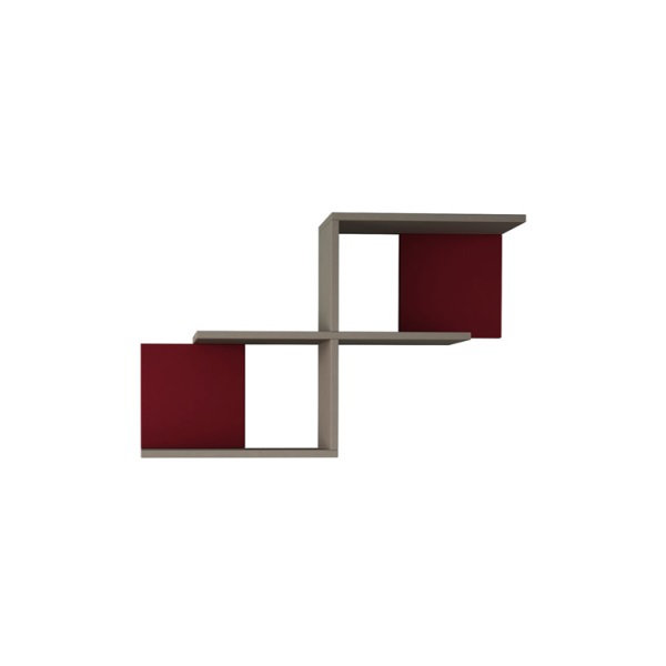 Kishore 2 Piece Cube Shelf, Light Mocha/Burgundy