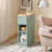 Natural & White Narrow End Table Nightstand with Sliding Drawer and Open Compartment-1901461722-1940605360