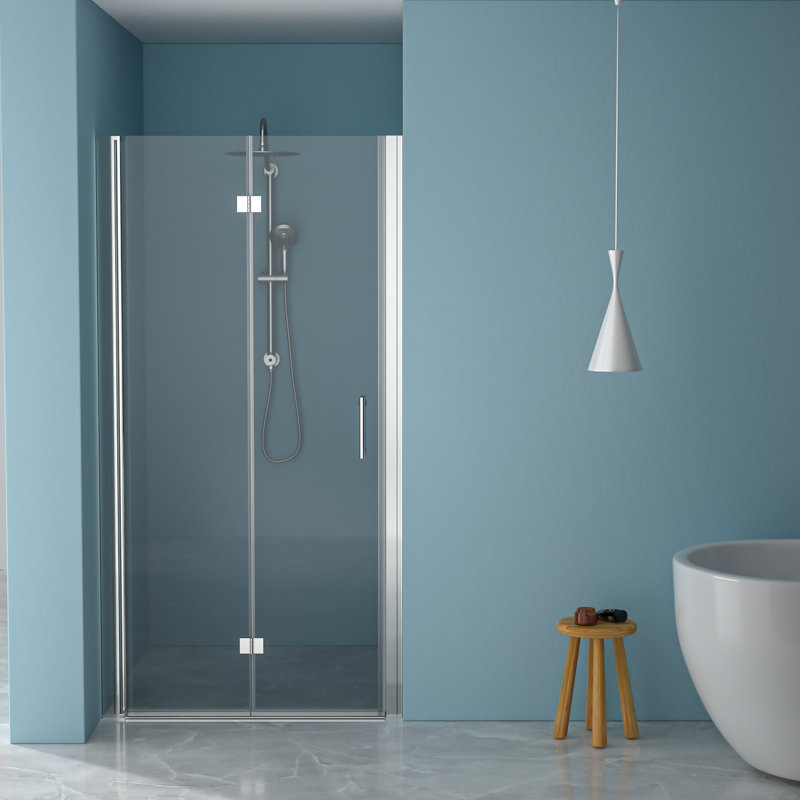 Porte de douche Bi l 32 po x H 72 po et verre trempé élégant pour plus de confort