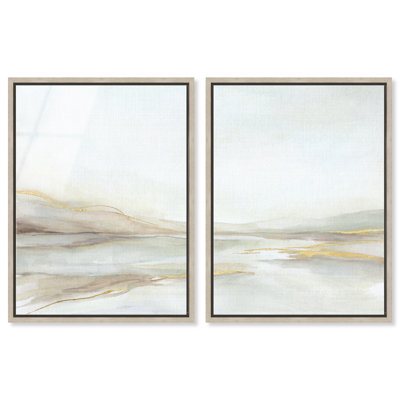 Adamell Abstract Large 2 Piece Framed Acrylic Oversized Print by Art Remedy, Blonde Frame, 33 x 44